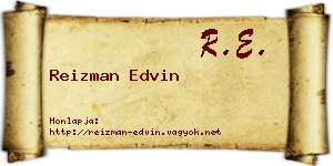 Reizman Edvin névjegykártya